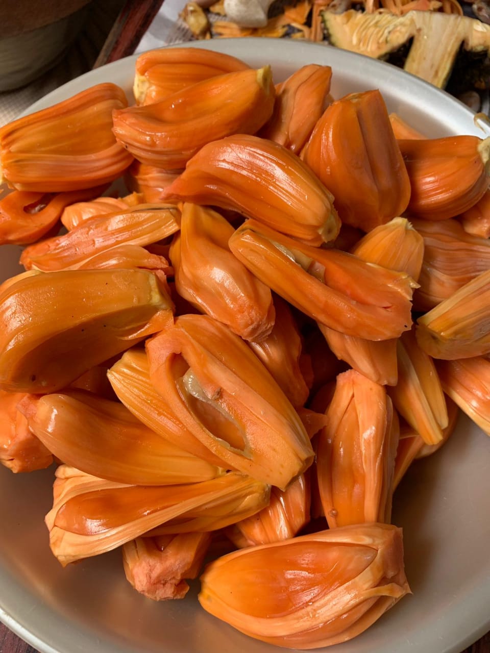 Chembarathi Varikka Jack fruit - rare jack fruit variety with dark orange bulbs Chembarathi Varikka Jack fruit - rare jack fruit variety with dark orange bulbs