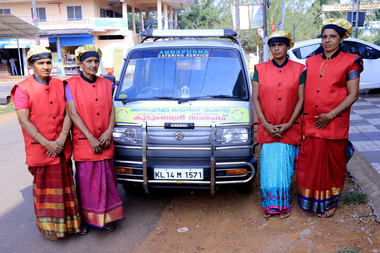 Members of Annapoorna Catering unit under Kudumbasree Mission Members of Annapoorna Catering unit under Kudumbasree Mission