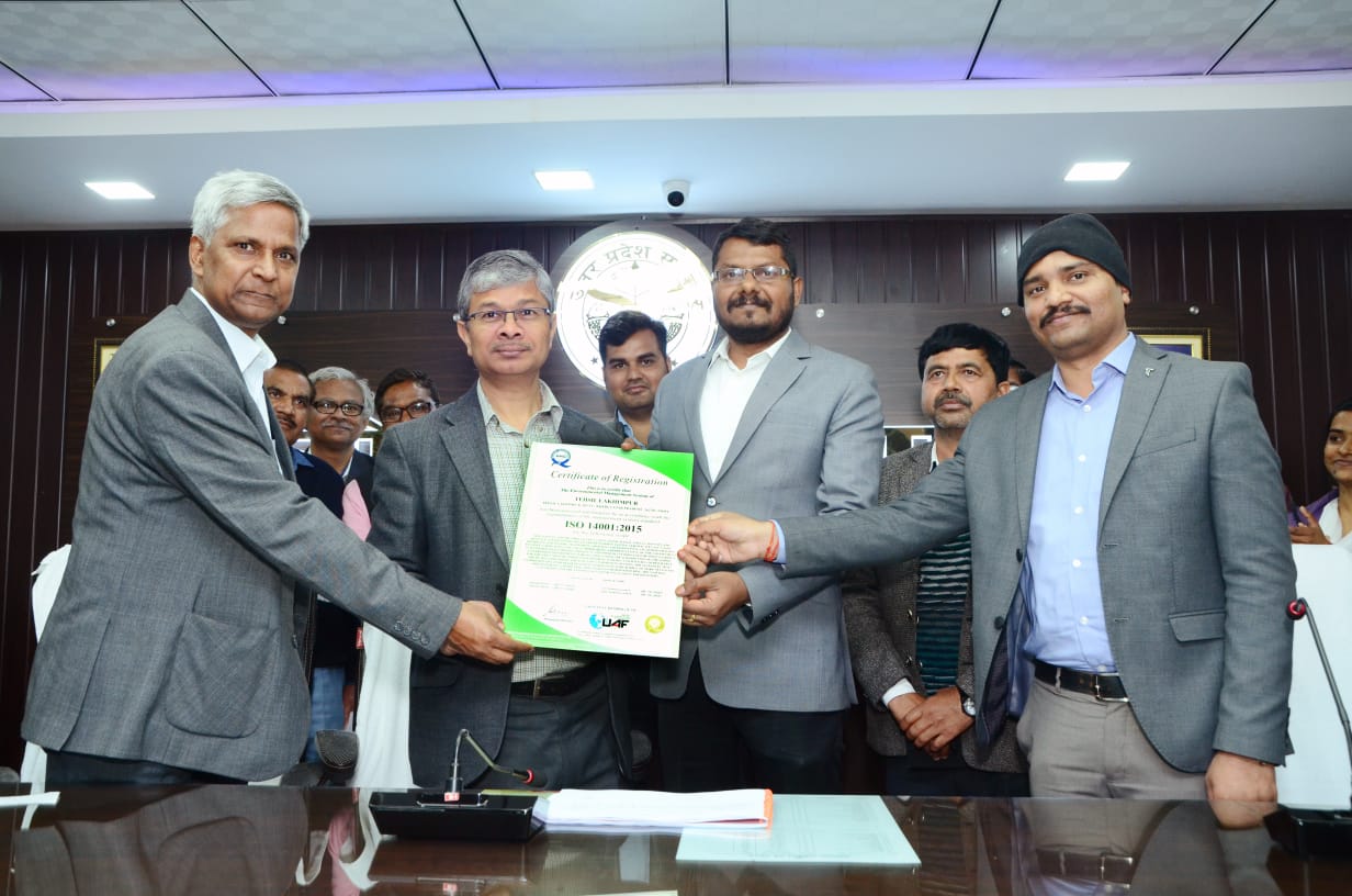 Receiving the ISO 14001 certificate